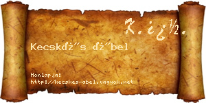 Kecskés Ábel névjegykártya