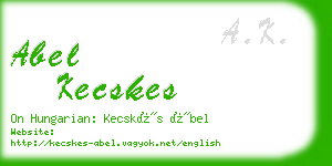 abel kecskes business card